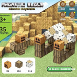 Магнитный Конструктор Майнкрафт Creativ world, 35 блоков PU03