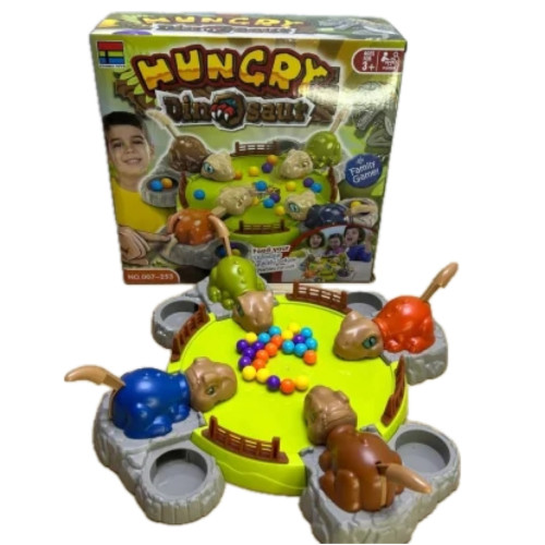 Игра настольная "Hungry Dinosaur", 4 динозавра, шарики, игра для развития внимания, детская настольная игра, развивающая игра EQ007-253