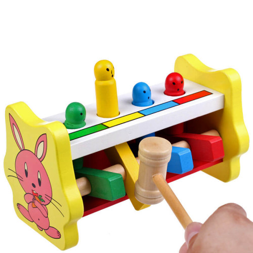 Стучалка Limo Toy Зайчик деревянная развивающая игра с молоточком MD0326 
