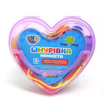 Шнурівка Limo Toy Серце бузкове, дерев'яна гра, гра шнурок з намистинами, розвиваюча гра (0344)