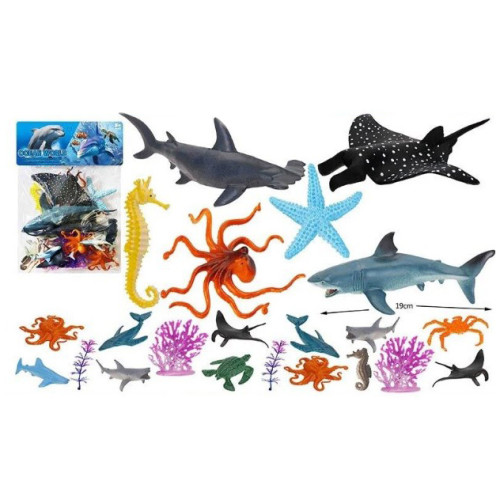 Игровой набор Морских животных Океан, 18 фигурок, кораллы, водоросли NG0412-63