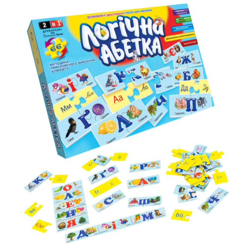 Пазлы Danko toys "Логічна абетка", 66 деталей, украинский язык SW66 Пазлы Danko toys "Логічна абетка", 66 деталей, украинский язык SW66