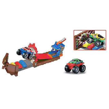 Игрушечный Автотрек "Monster Truck", игровой трек на запуске, 3 машинки в наборе, аксессуары (XP073)