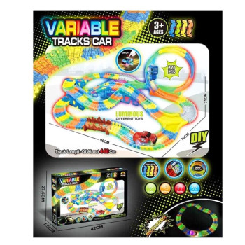 Гнучкий світящийся Трек Magic Tracks з машинкою, 227 деталей, дитячий автотрек, люмінесцентний трек для дітей GD80А