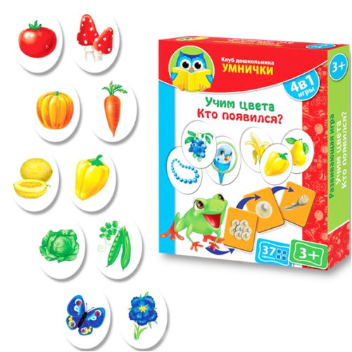 Розвиваюча гра "Вчимо кольори. Хто з'явився?" Vladi Toys TN1306, російська мова Розвиваюча гра "Вчимо кольори. Хто з'явився?" Vladi Toys TN1306, російська мова