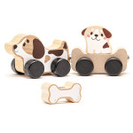 Деревянная игрушка Cubika поезд Кмітливі цуценята, на магнитах DS15443