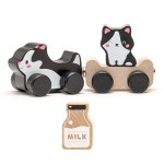 Деревянная игрушка Cubika поезд Веселі кошенята, на магнитах DS15450