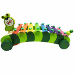 Дерев'яна іграшка Wooden Toys Ксилофон -Каталка Гусениця, 2 молоточки MD1659