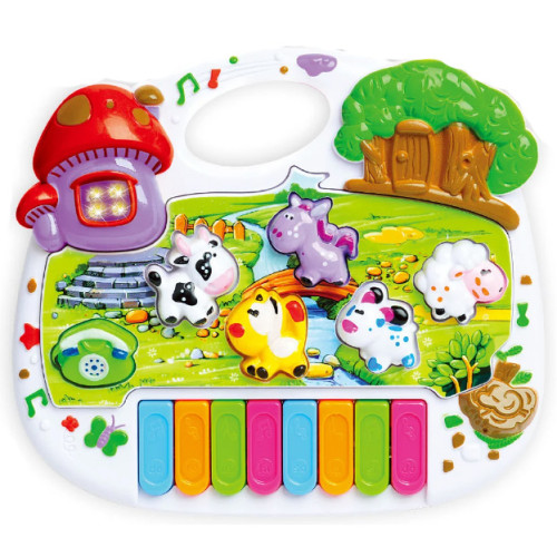 Детское Пианино WToys с подсветкой, песни, сказки, звуки животных, музыкальная игрушка, пианино для детей, укр КТ18126