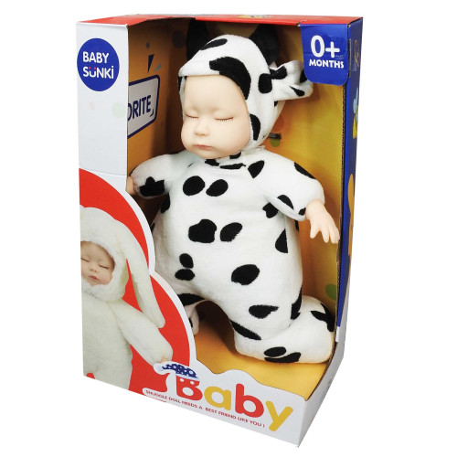 Пупс Baby Sunki Коровка мягкотелый спящий, звук ER1824 Пупс Baby Sunki Коровка мягкотелый спящий, звук ER1824