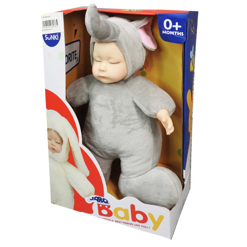 Пупс Baby Sunki Слоник мягкотелый спящий, звук ER1824 Пупс Baby Sunki Слоник мягкотелый спящий, звук ER1824
