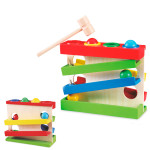 Стучалка Tree Toys деревянная игрушка горка с шариками и молоточком TN1872