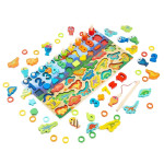 Дерев'яна дошка Tree Toys 6в1 Dino-2 з риболовлею, цифрами і фігурами динозаврів на дошці LT1947 Дерев'яна дошка Tree Toys 6в1 Dino-2 з риболовлею, цифрами і фігурами динозаврів на дошці LT1947