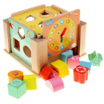 Дерев'яний розвиваючий куб з сортером ViVI WooD toy 16,4 x 16,4 x 6,6 см L198