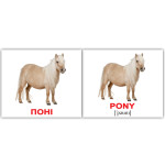 Міні картки україно-англійські "Свійські тварини/Domestic animals", картки для дітей, розвиваючі картки