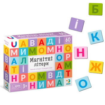 Магнітні літери Великий набір Dodo, магнітна алфавіт для дітей, 60 магнітів JH200273