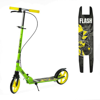 Самокат двоколісний "Best Scooter", сталева рама, ручне гальмо, колеса PU 200 мм, 1 амортизатор передній RFL 20085