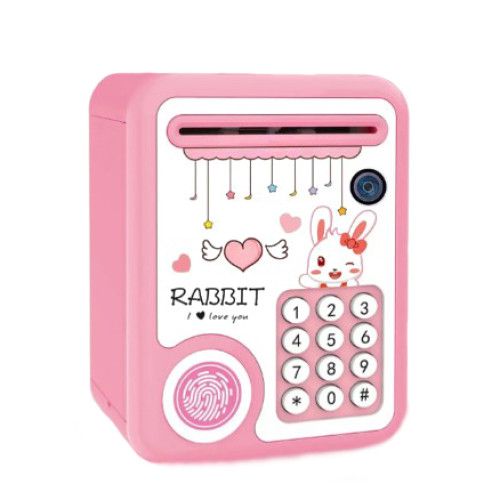 Игрушечный Сейф-копилка Rabbit, сейф с кодовым замком, копилка звуковая розовая (TB203)