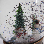 Декоративный музыкальный  LED Светильник - Лампа плоская со снегом, новогодний светильник BT0126