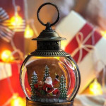 Декоративный музыкальный  LED Светильник - Лампа плоская со снегом, новогодний светильник BT0126