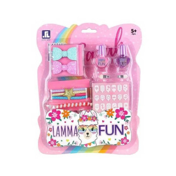 Игрушечный набор стилиста Lamma Fan, игровой набор для причесок, аксессуары,резинки, лаки, наклейки, на листе ER2107 R