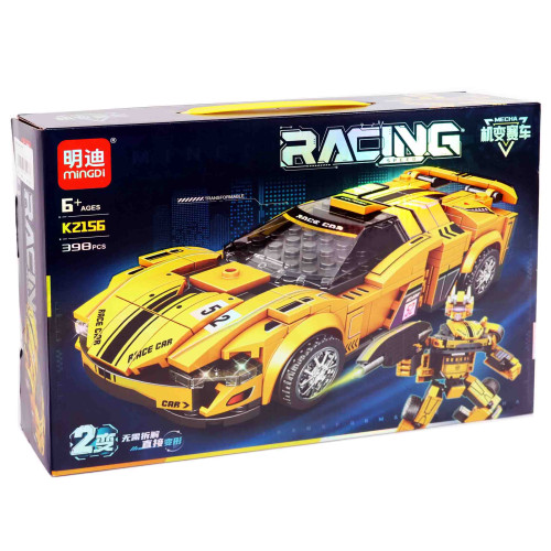 Конструктор "Racing speed" Автомобіль Трансформер Робот, 398 деталей, робот трансформер із конструктора, машинка MW2156
