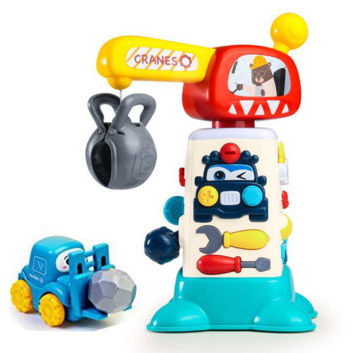 Игрушка Yanger Грузоподъемный Кран с машинкой, свет, звук, англ. DS2158