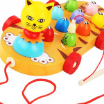 Рыбалка- каталка Котик , игра деревянная 2164