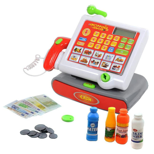 Игрушечный кассовый аппарат, с калькулятором, свет звук  SD2300