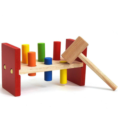 Стучалка Гвозди деревянная игрушка с молоточком TM2339