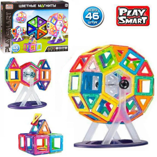 Магнитный конструктор Play Smart Цветные магниты, 46 деталей LU2430