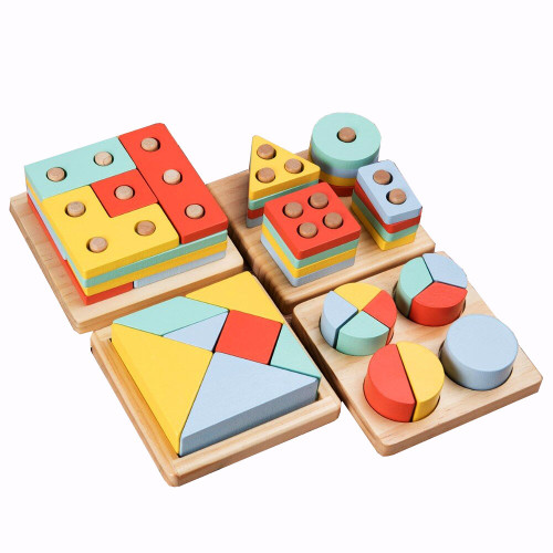 Набір дерев'яної геометрики Kabi Montessori series 4 в 1 GR2530 Набір дерев'яної геометрики Kabi Montessori series 4 в 1 GR2530