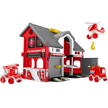 Игровой набор Play House Пожарная станция Wader, игрушечный домик с машинами (DS25410)