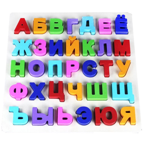 Дерев'яна рамка-вкладиш Російська абетка 30 х 30 см GF2615