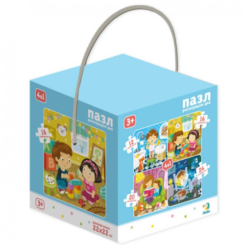 Пазл DoDo 4 в 1 Мой День, картон R300130 Пазл DoDo 4 в 1 Мой День, картон R300130