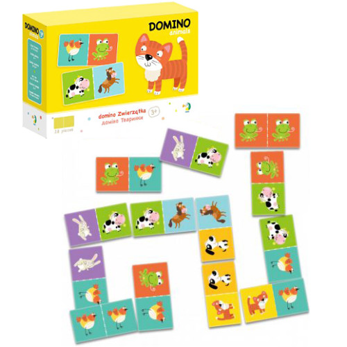 Игра Dodo Домино для малышей Животные, 28 карточек, картон KP300248