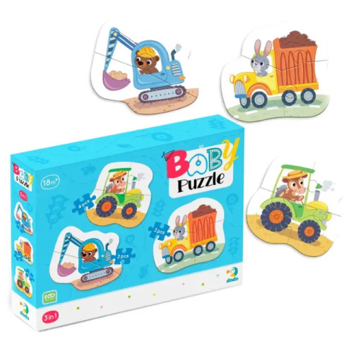Пазл DoDo Baby Puzzle 3в1 Транспорт, 3 пазла из 2,3 и 4 элементов, картон R300392 Пазл DoDo Baby Puzzle 3в1 Транспорт, 3 пазла из 2,3 и 4 элементов, картон R300392