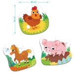 Пазл DoDo Baby Puzzle 3в1 День на ферме, 3 пазла из 2,3 и 4 элементов, картон R300394
