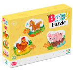 Пазл DoDo Baby Puzzle 3в1 День на ферме, 3 пазла из 2,3 и 4 элементов, картон R300394