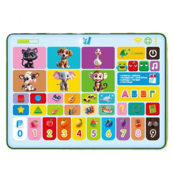 Дитячий інтерактивний "WToys", українська мова, казки, пісні, вірші, абетка, цифри, піаніно, кольори, факти про тварин, фігури, музичні інструменти, транспорт, іспити, регулювання гучності, загадки, вікторина, скоромовки DH30391