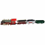 Игрушечная Железная дорога Classical Train с пультом управления, парогенератор, свет, звук, локомотив и три вагона, декорации SP3095