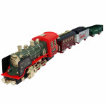 Игрушечная Железная дорога Classical Train с пультом управления, парогенератор, свет, звук, локомотив и три вагона, декорации SP3095