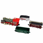 Игрушечная Железная дорога Classical Train с пультом управления, парогенератор, свет, звук, локомотив и три вагона, декорации SP3095