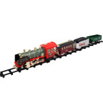 Игрушечная Железная дорога Classical Train с пультом управления, парогенератор, свет, звук, локомотив и три вагона, декорации SP3095