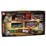 Игрушечная Железная дорога Classical Train с пультом управления, парогенератор, свет, звук, локомотив и три вагона, декорации SP3095