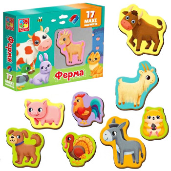 Набор магнитов "Ферма" Vladi Toys, развивающая игра на магнитах, магнитная игра для детей (YT3106-24)