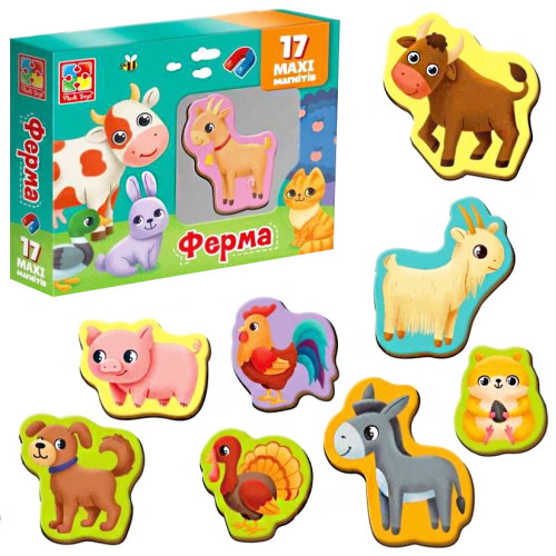 Набор магнитов "Ферма" Vladi Toys, развивающая игра на магнитах, магнитная игра для детей (YT3106-24)