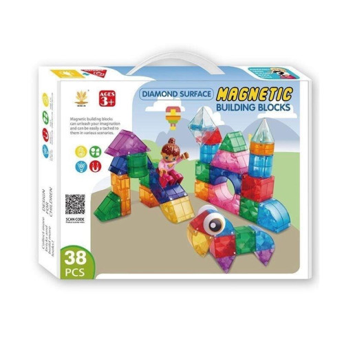 Магнитный конструктор Magnetic Building Blocks (Магнитные строительные блоки), конструктор на 38 деталей, магнитный конструктор для детей BN3580 C