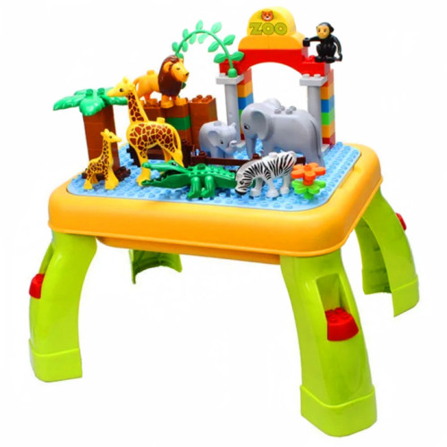 Игровой стол с крупным Конструктором Zoo 55 деталей 3688A