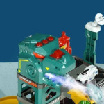 Игрушечный Автотрек "Динозавр", игровой трек, 92 элемента, автоматический лифт, пар из динозавра (GB388-588)